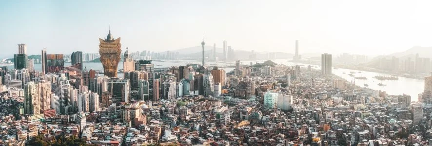 澳门城市全景航拍美景